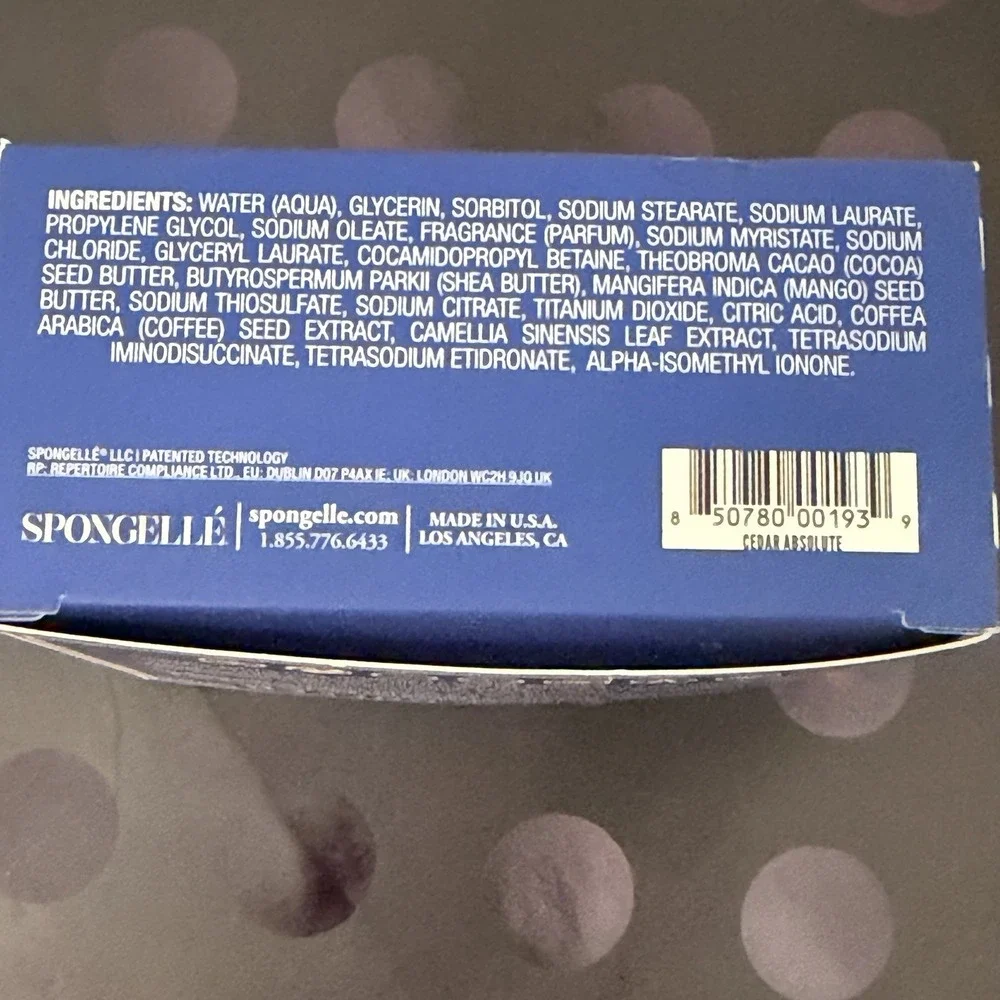 Spongelle MEN's TRIPLE BUTTER‎ SUPREME ~ CEDAR ABSOLUTE Sponge Shower Buffer New